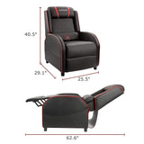 Homall Gaming Massage Recliner Chair Racing Style Single Living Room Sofa Recliner PU Leather Recliner Seat Comfortable Ergonomic Home Theater Seating (Red) Homall