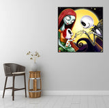 MMAHD 5D DIY Diamond Art Painting Kits, Cartoon Skull Round Full Drill Diamond Art Crafts Home Wall Decoration 15.8 x 15.8inch MMAHD