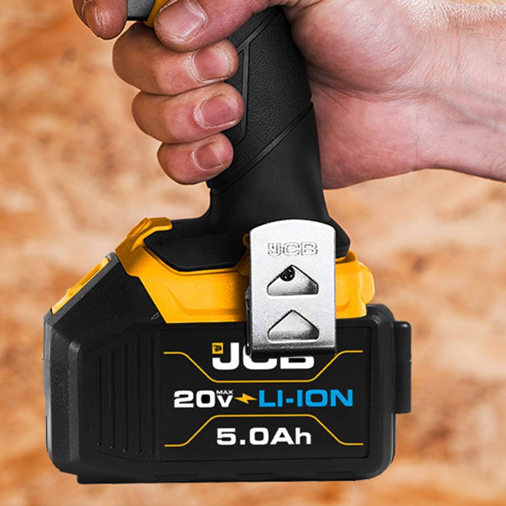 Jcb Tools - 20V Lithium-Ion Battery 5.0Ah With Charge Remaining Indicator - For Jcb 20V Power Tools - Drill, Jigsaw, Recip Saw, Circular Saw, Multi Tool, Miter Saw, Angle Grinder, LED Work Light JCB