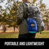 GORILLA GRIP Durable Portable Camping Hammock, Holds 400lbs with Heavy Duty Tree Straps, Comfortable Travel Swing, Camp Hammocks, Easy to Use and Install, Outdoor Essentials, Blue, 9x4.5 FT GORILLA GRIP