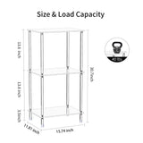Bkemiy Acrylic Record Player Stand, 3-Tier Clear Turntable Table with Vinyl Record Storage, 15.74" L x 11.81" W x 30.7" H, Tall Modern Side Table/End Table for Living Room, Bedroom JJ00041 Bkemiy