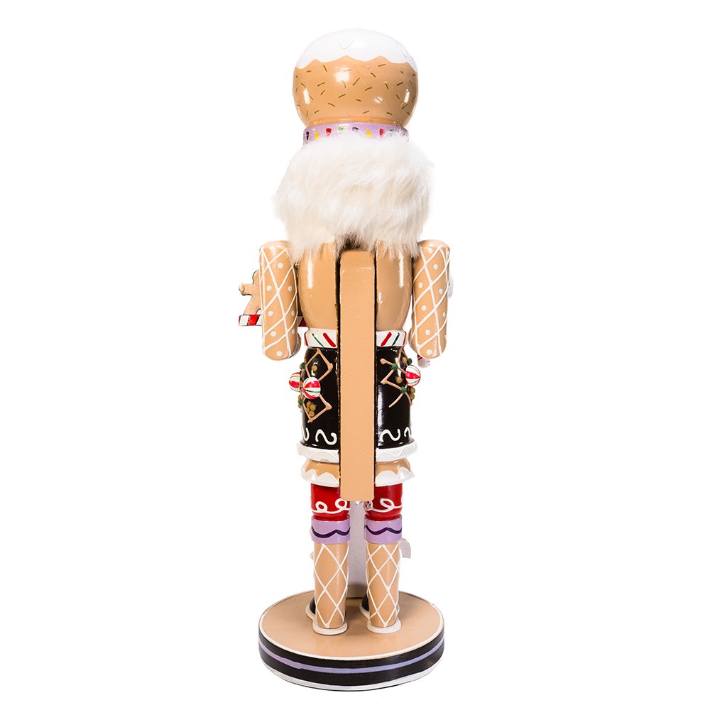 Kurt Adler 16-Inch Wooden Gingerbread Christmas Nutcracker (Color May Vary),Brown/Beige