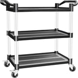 ANRYAGF Utility Carts with Wheels, 3 Tier Rolling Cart with Wheels, Kitchen Food Cart on Wheels, Heavy Duty Cart 510 lbs Capacity, Lockable Wheels, Rubber Hammer, 16.9" D x 31.5" W x 39.5" H ANRYAGF