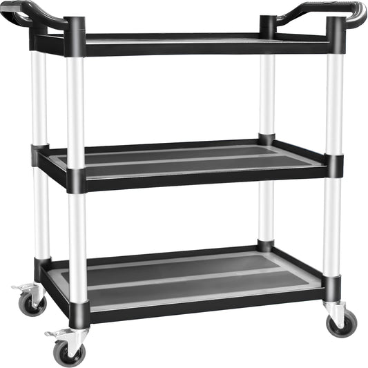 ANRYAGF Utility Carts with Wheels, 3 Tier Rolling Cart with Wheels, Kitchen Food Cart on Wheels, Heavy Duty Cart 510 lbs Capacity, Lockable Wheels, Rubber Hammer, 16.9" D x 31.5" W x 39.5" H