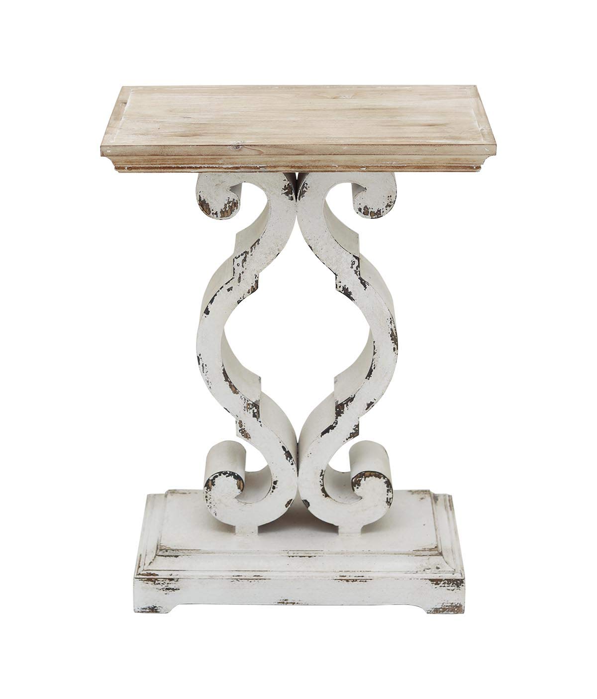Parisloft Rustic Farmhouse Accent End Table, Natural Wood Side Table Nightstand for Dinning or Living Room 19.75 x 11.75 x 27.5 Inches Parisloft