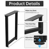 TOCRETOARE Metal Table Legs Heavy Duty, 28”H x 18”W, Metal Furniture Legs for Dining Desk Bench and Coffee Table, Industrial Black DIY Iron Bench Legs, Set of 2 TOCRETOARE