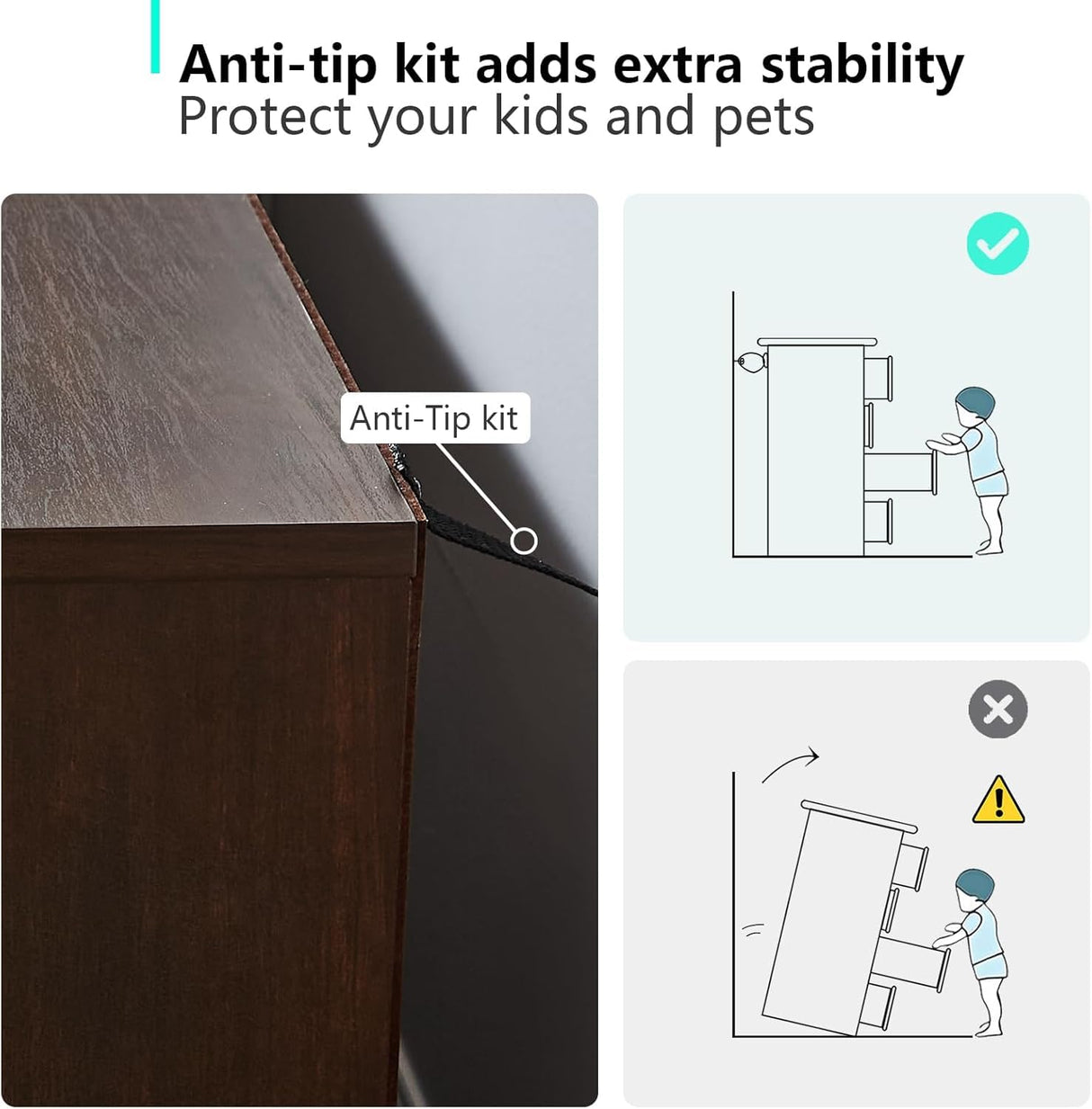 Farmhouse 8 Drawers Dresser for Bedroom, Wood Large Chest of Drawers, Long Dressers Double Dresser, Curved Wide Dresser Storage Dressers Organizer for Bedroom, Closet, Living Room,Hallway & Entryway FFBCFDK