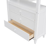 Harper & Bright Designs Twin Size Loft Bed with Desk and Dresser, Wooden Loft Bed Twin with Storage Drawers and Shelves for Kids Teens Adults, No Box Spring Needed, White Harper & Bright Designs