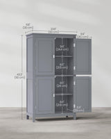 VASAGLE Bathroom Floor Storage Cabinet, Bathroom Storage Unit, Freestanding Cabinet with 4 Doors, Adjustable Shelves, 11.8 x 23.6 x 43.3 Inches, Mystic Gray UBBC552P36 VASAGLE