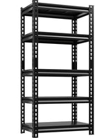 REIBII Storage Shelves 5-Tier Adjustable Garage Storage Shelving Heavy Duty Metal Shelving Utility Rack Shelf Unit for Warehouse Pantry Closet Kitchen,12" D x 27.5" W x 60" H REIBII
