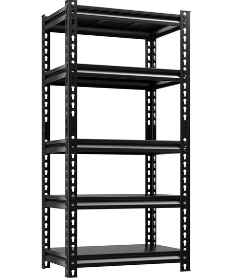 REIBII Storage Shelves 5-Tier Adjustable Garage Storage Shelving Heavy Duty Metal Shelving Utility Rack Shelf Unit for Warehouse Pantry Closet Kitchen,12" D x 27.5" W x 60" H REIBII