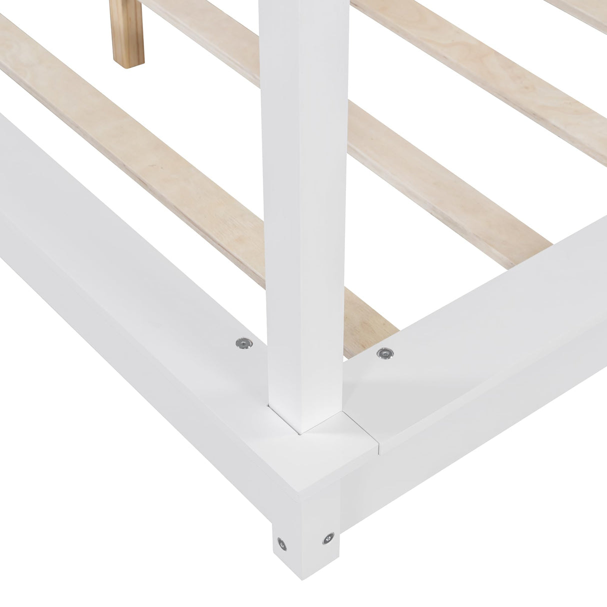 Harper & Bright Designs Queen Size Wood LED Canopy Bed Frame for Boys Girls Kids Adults Toddler, Canopy Platform Bed with Support Slats, No Box Spring Needed, White Harper & Bright Designs