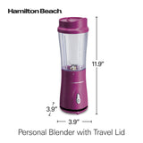 Hamilton Beach Portable Blender for Shakes and Smoothies with 14 Oz BPA Free Travel Cup and Lid, Durable Stainless Steel Blades for Powerful Blending Performance, Raspberry (51131) Hamilton Beach