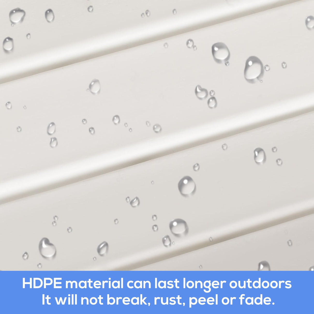 nalone Outdoor Bench, HDPE All Weather Patio Bench Load up to 800 Lbs, 2-Person Garden Bench Rot-Proof Fade Proof for Patio, Porch, and Park (White) nalone