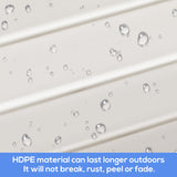 nalone Outdoor Bench, HDPE All Weather Patio Bench Load up to 800 Lbs, 2-Person Garden Bench Rot-Proof Fade Proof for Patio, Porch, and Park (White) nalone