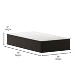 Flash Furniture Dream 12 Inch Hybrid Mattress, Twin Size High Density Foam and Innerspring Mattress in a Box, CertiPur-US Certified Foam Flash Furniture