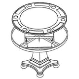 Sunset Trading Vegas Dining and Poker Table, 2 in 1 Game, Gray/Black/Off-white Sunset Trading