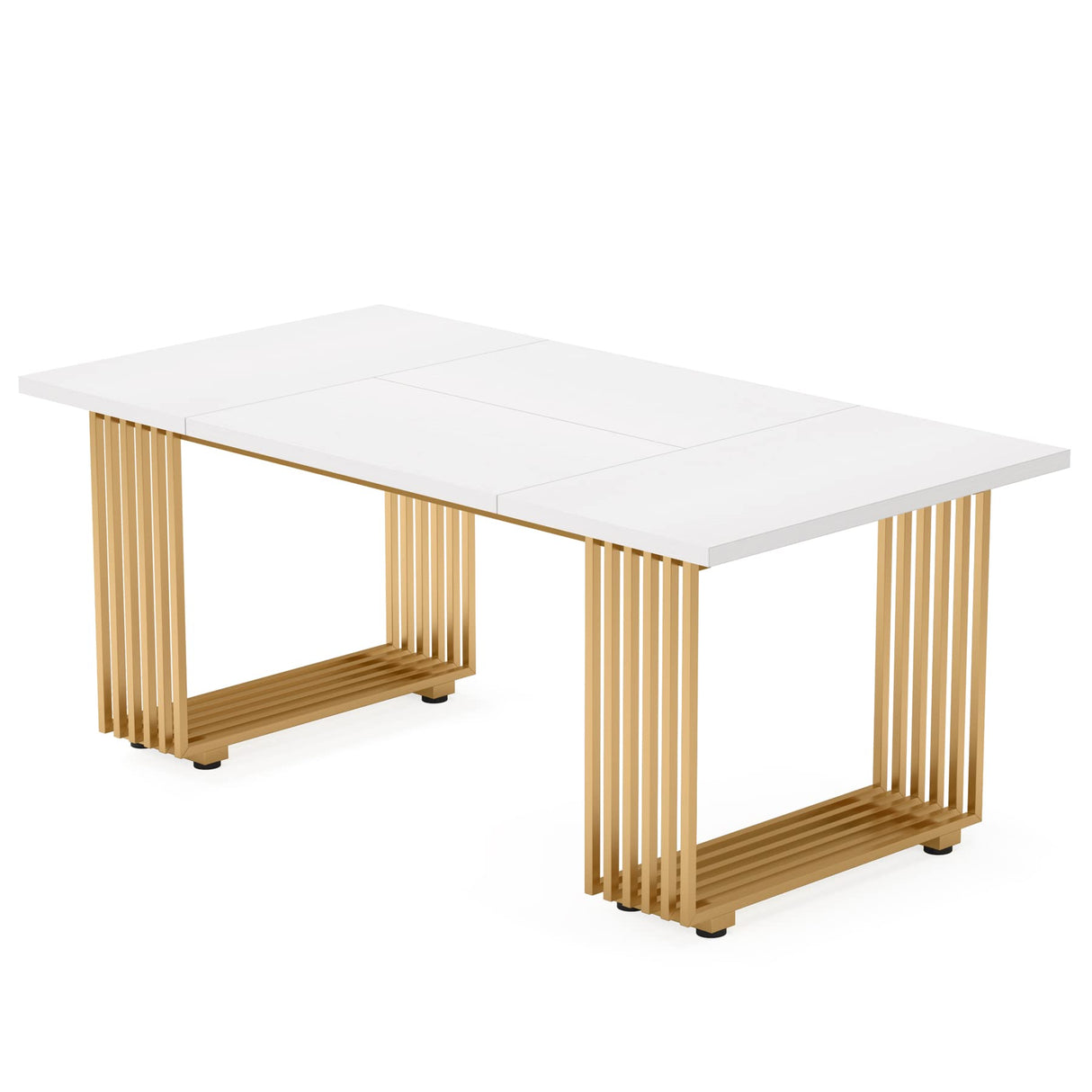 Tribesigns Modern Dining Table for 6-8 People, 70.8-in White Dining Room Table, Wooden Kitchen Table, Rectangular Dinner Table for Dining Room Family Gathering Tribesigns