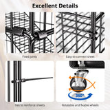 PawGiant 4-Tier Cat Cage 51 Inch Cat Crate Kennel Enclosure Playpen Large Metal Pet Cat Kitten Ferret Animal House Cage Indoor Outdoor with 2 Doors & 1 Hammock PawGiant