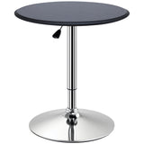 HOMCOM 25" Round Bar Table, Adjustable Height and 360° Swivel Pub Table for Living Room Dining Room Bar Bistro, Black HOMCOM