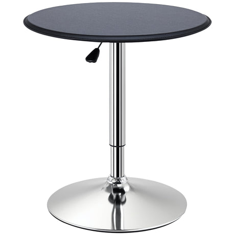 HOMCOM 25" Round Bar Table, Adjustable Height and 360° Swivel Pub Table for Living Room Dining Room Bar Bistro, Black HOMCOM