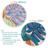 Dragonfly and Wild Flowers Stamped Cross Stitch Kits for Beginners Easy with Hoop 11CT Needlepoint Embroidery DIY Counted Cross Stitch Kits Art Craft Wall Decor 35x35cm(2)