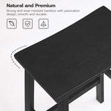 HOOBRO Bar Stool,Set of 2 Bar Stools, Bamboo Bar Chairs, 26 Inches Kitchen Counter Stools with Footrest, Saddle Stools, for Living Room, Dining Room, Party Room, Industrial Style, Black BB03MD01G2 HOOBRO