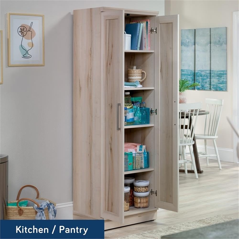 Sauder HomePlus Two Door Storage Cabinet/Pantry Cabinet, Pacific Maple Finish Sauder