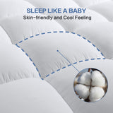 COHOME Queen Size Mattress Topper Extra Thick Cooling Mattress Pad 400TC Cotton Top Plush Down Alternative Fill Pillow Top Mattress Cover with 8-21 Inch Deep Pocket (60x80 Inches, White-Classic) COHOME
