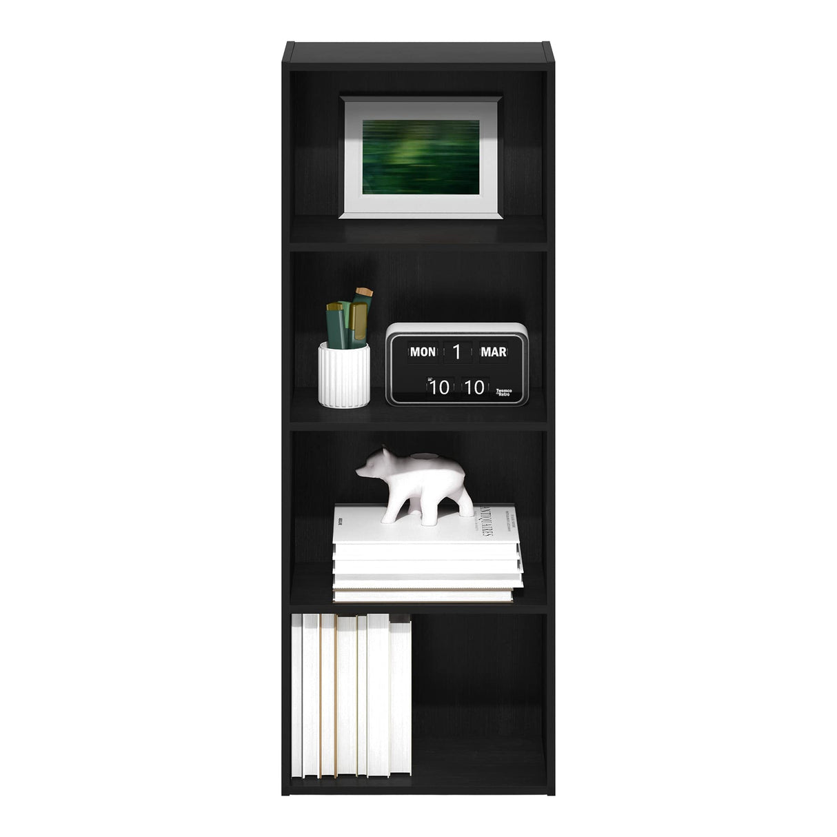 Furinno Luder Bookcase / Book / Storage, 4-Tier, Blackwood Furinno