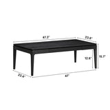 NTC Mingle Modern Wooden Rectangle Coffee Table with Hidden Drawer – Waterproof & Heat Resistant, Burnt Black NTC