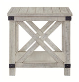 Signature Design by Ashley Carynhurst Rustic Farmhouse End Table, Whitewash Signature Design by Ashley