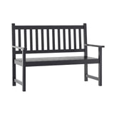 Flash Furniture Adele Commercial Indoor/Outdoor Acacia Wood Bench, 2-Person Slatted Patio Loveseat, for Use in Yard, Garden, Porch, or Park, Black Flash Furniture
