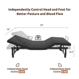 UniPon Adjustable King Bed Frame with Remote and USB Charging Station, Electric Bed Base, Zero Gravity, Head and Foot Incline, Easy Assembly (79" L x 74" W x 13" H) UniPon