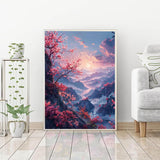 5D Diamond Painting Landscape Diamond Art Kits for Adults, Cherry blossom Diamond Art Kits, Square Drill Diamond Painting, DIY Full Drill Diamond Dots Gem Art Paintings, Home Wall Decor 20x28in k-3 Peepezo