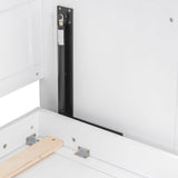 Ball & Cast Queen Size Murphy Bed with Desk,Hideaway Beds w/LED Lights and USB Charging Station,Wood Wall Cabinets Bedframe,Slat Support,Dual Piston Metal Folding Mechanism Designed,White Ball & Cast