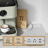 GTFURNI 71" Tall Kitchen Pantry Storage Cabinet Large Farmhouse Hutch Cabinet with Microwave Stand, Charging Station, Adjustable Shelves, Countertop for Dining Room, Living Room, White GTFURNI