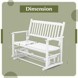 Tangkula White 2-Person Outdoor Glider Bench with Ergonomic Design and Smooth Motion Tangkula