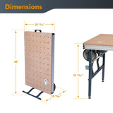 POWERTEC Multi-Functional Project Table with Wheels | Workbench with 3/4" Bench Dog Hole Pattern for Sanding, Cutting, and Woodworking Projects (MT4012) POWERTEC