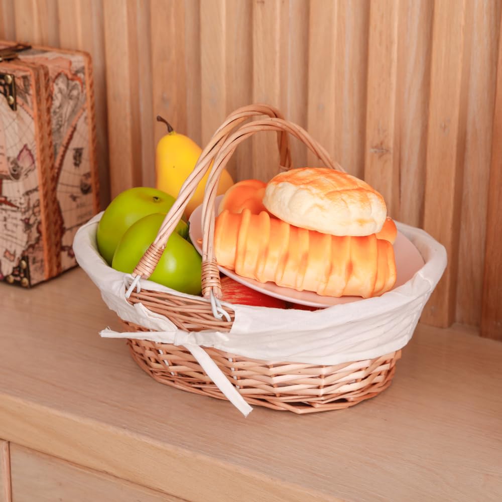 Vintiquewise(TM) QI003055.WF Oval Willow Basket with Double Drop Down Handles - WoodArtSupply