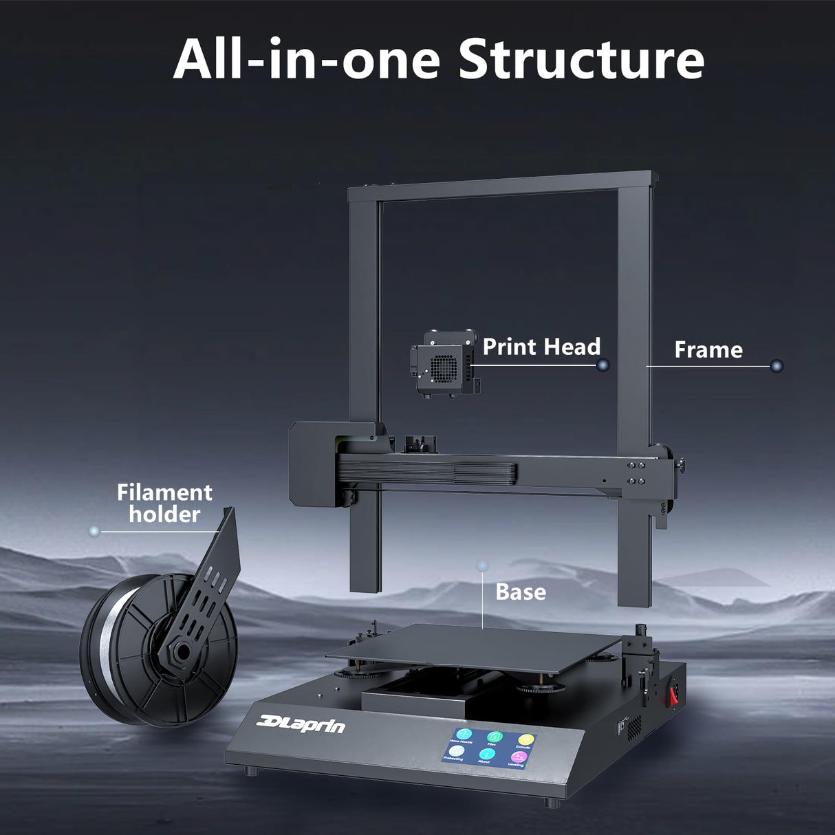 OLAPRIN 3D Printer, Upgraded Version Can Print Larger Size 3D Printers, New Integrated Extruder, Better Printing Details, Equipped with Intelligent Automatic Leveling, 300×300×400m FDM Printing OLAPRIN