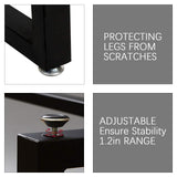 Metal Table Legs 28 inch Height x 17.7 inch Wide with Adjustable Protector Feet, Industrial & Rustic Style Heavy Duty Metal Furniture Legs for Desk/Table, (Bear Up to 800lb), Black, Set of 2 Patavinity