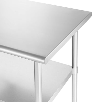 GRIDMANN Stainless Steel Work Table 72 x 30 Inches, NSF Commercial Kitchen Prep Table with Under Shelf for Restaurant and Home - WoodArtSupply