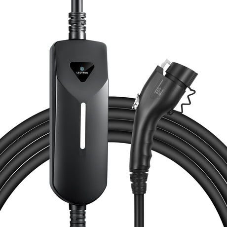 Lectron Level 1 / Level 2 EV Charger (12 Amp / 40 Amp) with Dual Charging Plugs (NEMA 5-15 & 14-50) - Portable Electric Car Charger Compatible with All J1772 EVs (Black) Lectron