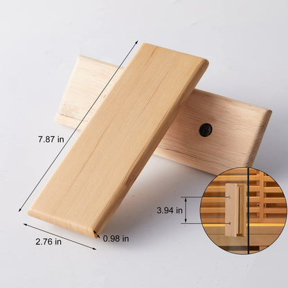 amocane Wooden Hemlock Sauna Door Handle 7.87" x 2.76" x 0.98" for Sauna Room or Any Door, Sauna Accessories for Infrared Steam Barrel Saunas with Screws