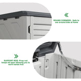 VINGLI Outdoor Storage Shed, Resin Storage Cabinet with Lockable Design, Weatherproof Tool Shed with HDPE Material, Resin Deck Box for Garden Tools, Pool Equipment, Garbage Cans, White (31.5 Cu.ft) VINGLI