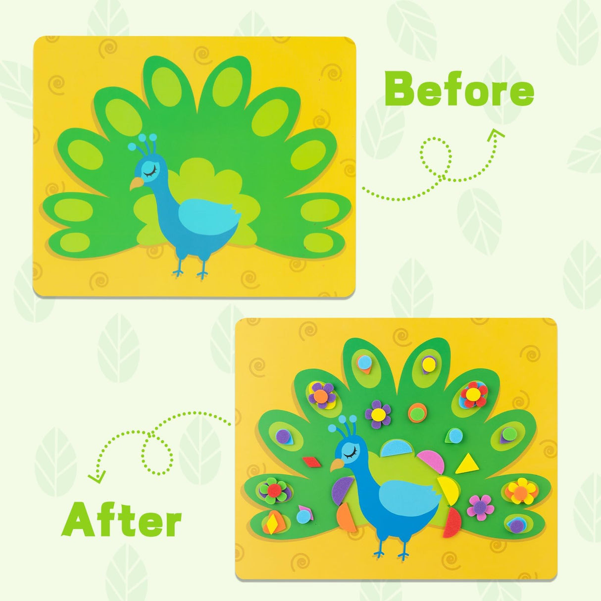 AluAbi Foam Stickers Art Craft Activity for Kids, No Mess Fun 3D Foam Sticker,DIY Felt Craft Kits, Creative Educational Learning Toy,Travel Game Gifts for Boys & Girls Ages 3 4 5 6 7 8 (Animal) AluAbi