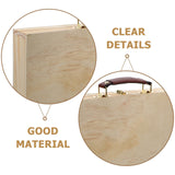 Wakauto 1pc Unfinished Wood Drawing Art Tool Storage Box With Handle Locking Clasp,Wooden Pencil Sketch Supplies Case Organizer Box For Holds Markers, Paint, Brushes, Pencils Wakauto