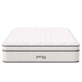 Modway Jenna 14” Innerspring and Memory Foam Queen Mattress With Individually Encased Coils, White Modway