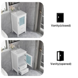 16" Small Bathroom Vanity with Sink, Single Sink Bathroom Vanity Combo for Small Space, Modern Bathroom Sink Cabinet with Faucet and Drain (White) amzzar